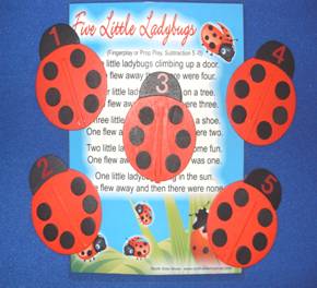 Ladybugs (5 wood props with numbers)