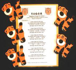 Tigers (5 wood props with letters)