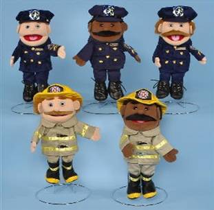 Police and Firemen Hand Puppets
